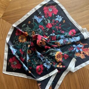 Floral Scarf - Black and Multicolor